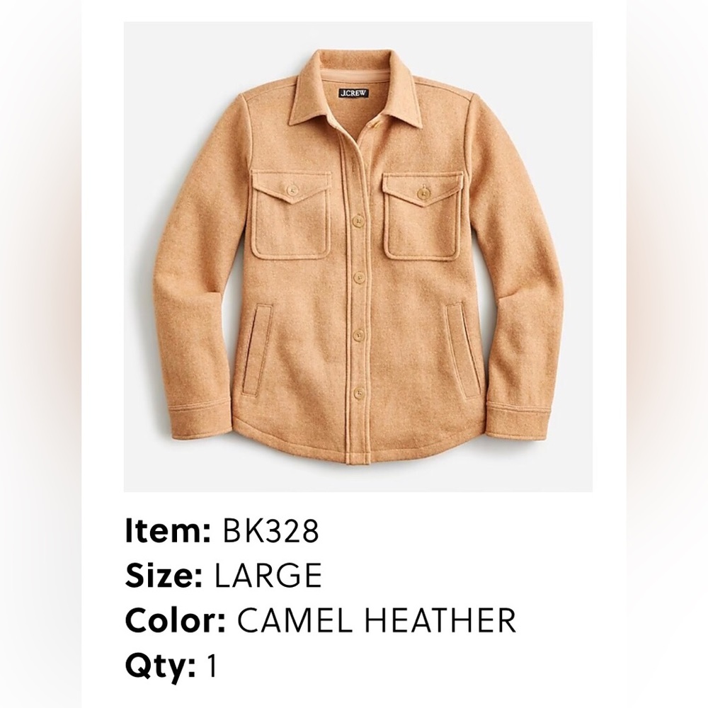 Womens large JCrew Wool Shirt-Jacket